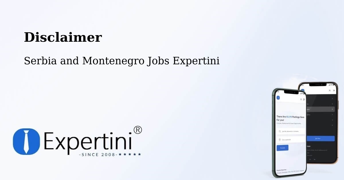 Disclaimer – L'Orignal - Serbia and Montenegro Jobs Expertini